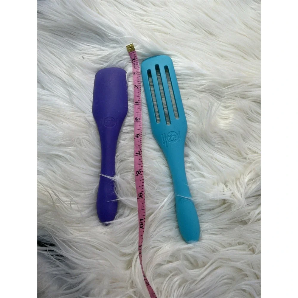 Mad Hungry 2 piece Multi-Use Silicone Spurtle Set Aqua Blue, Purple Jar Scraper